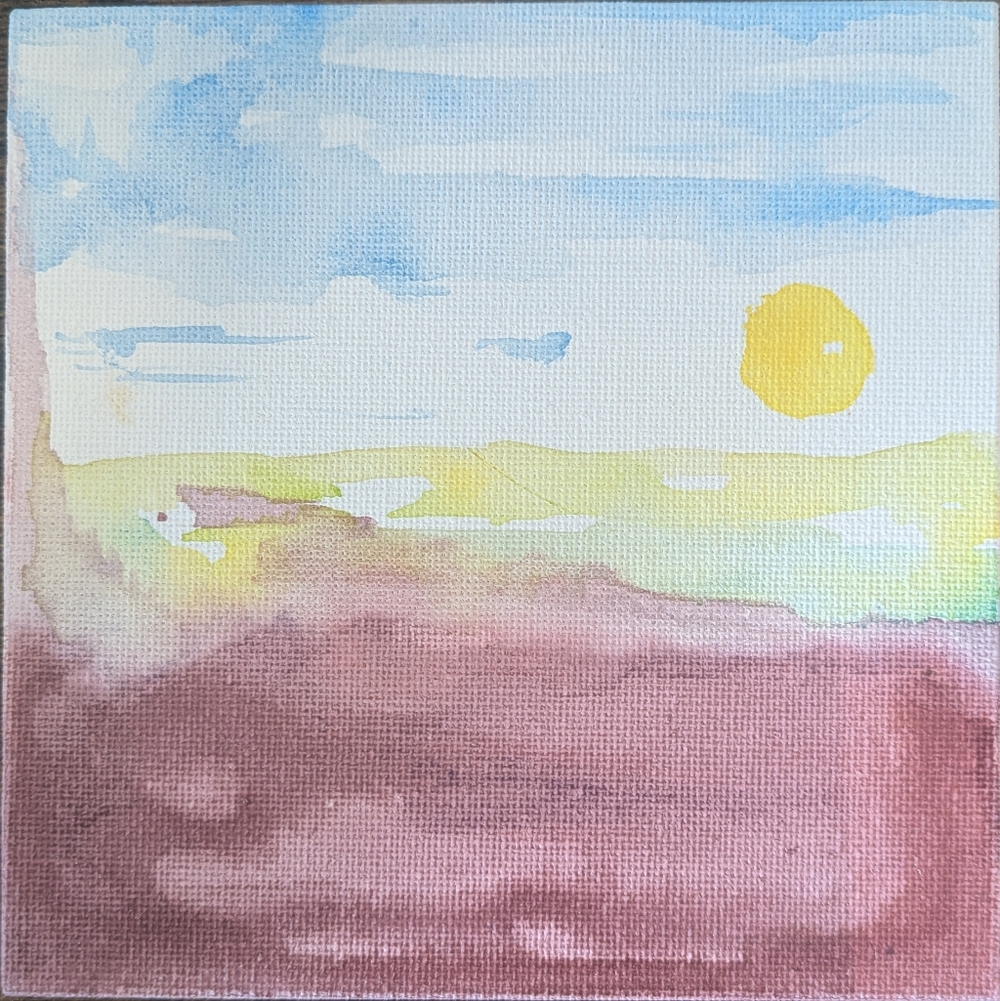 "Hiking the Superstition Mountains": Handmade Abstract Landscape Canvas Art